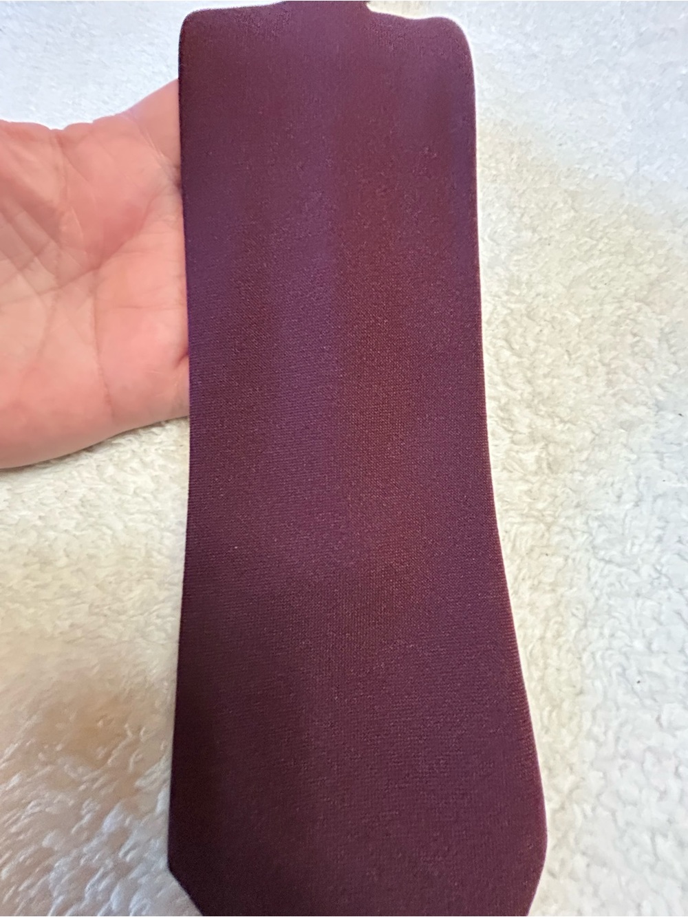 🎁3 for $30 - Solid Burgundy Clip-On Tie